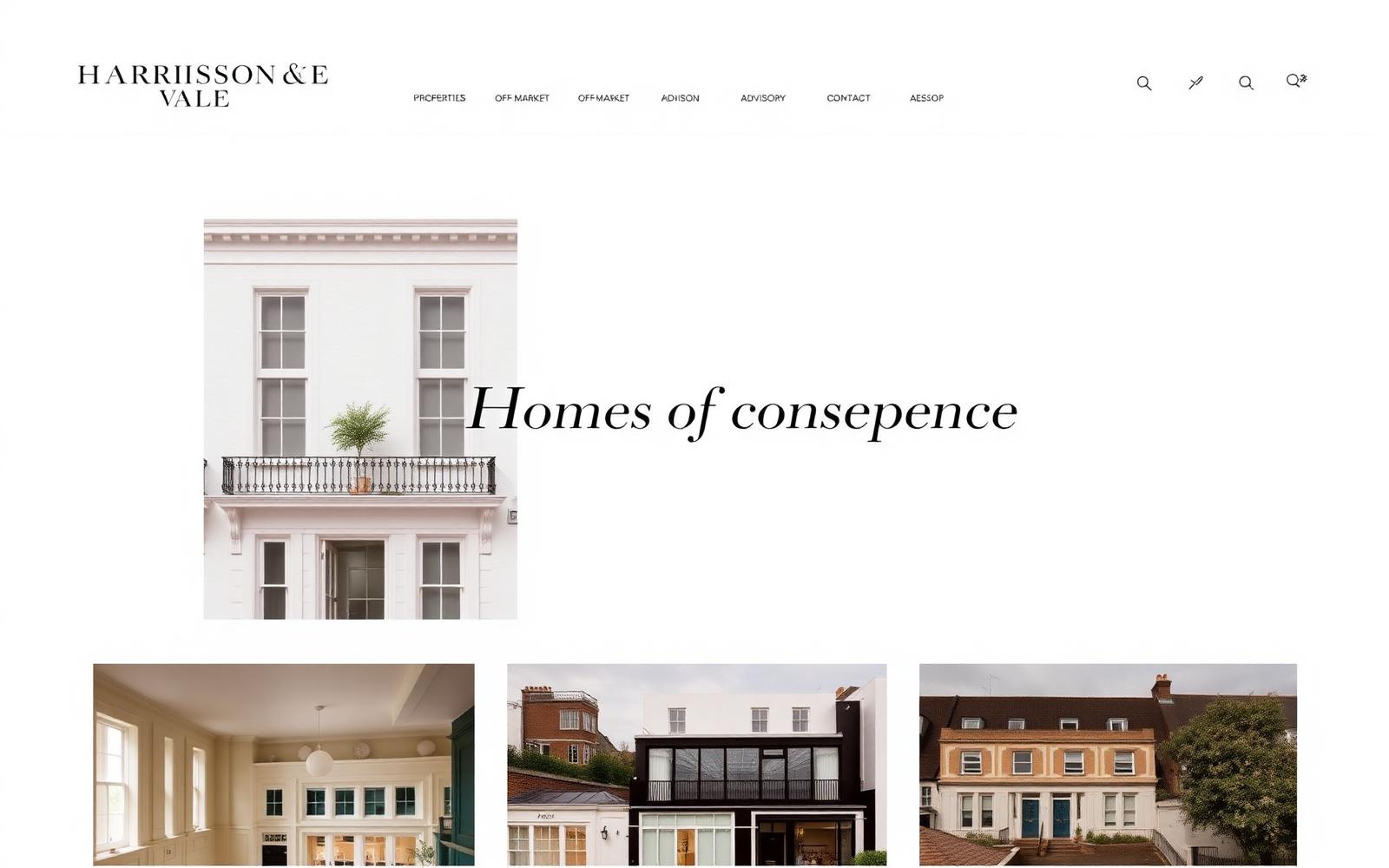 Harrison & Vale — desktop mockup